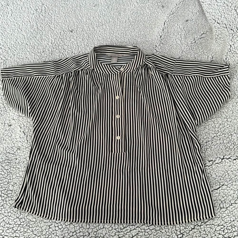 Stripy blouse XS, black and white
